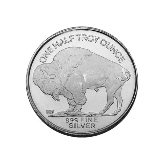 1/2 oz Silver Buffalo Round reverse view