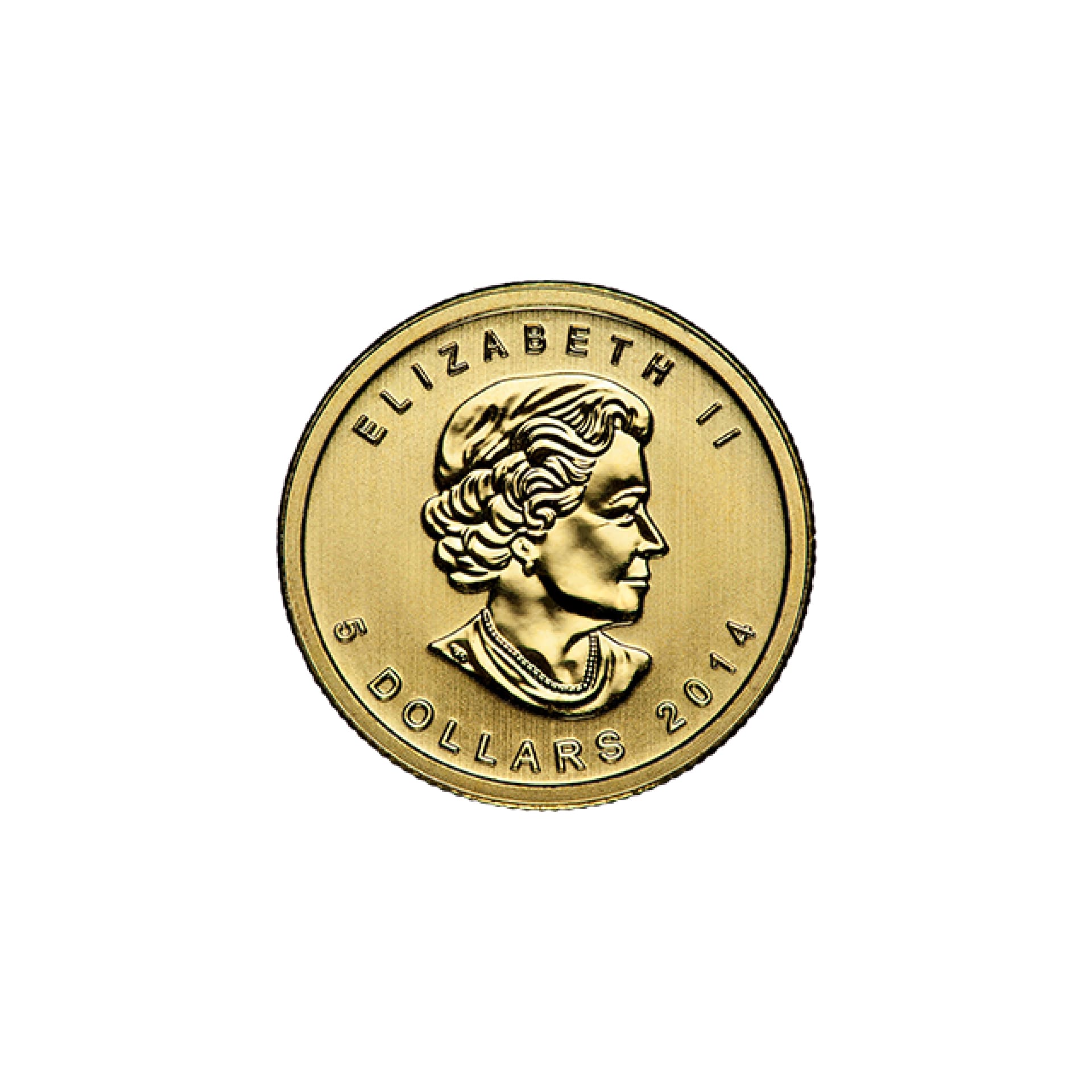 1/10 oz Canadian Gold Maple Leaf obverse view