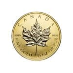 1/2 oz Canadian Gold Maple Leaf reverse view