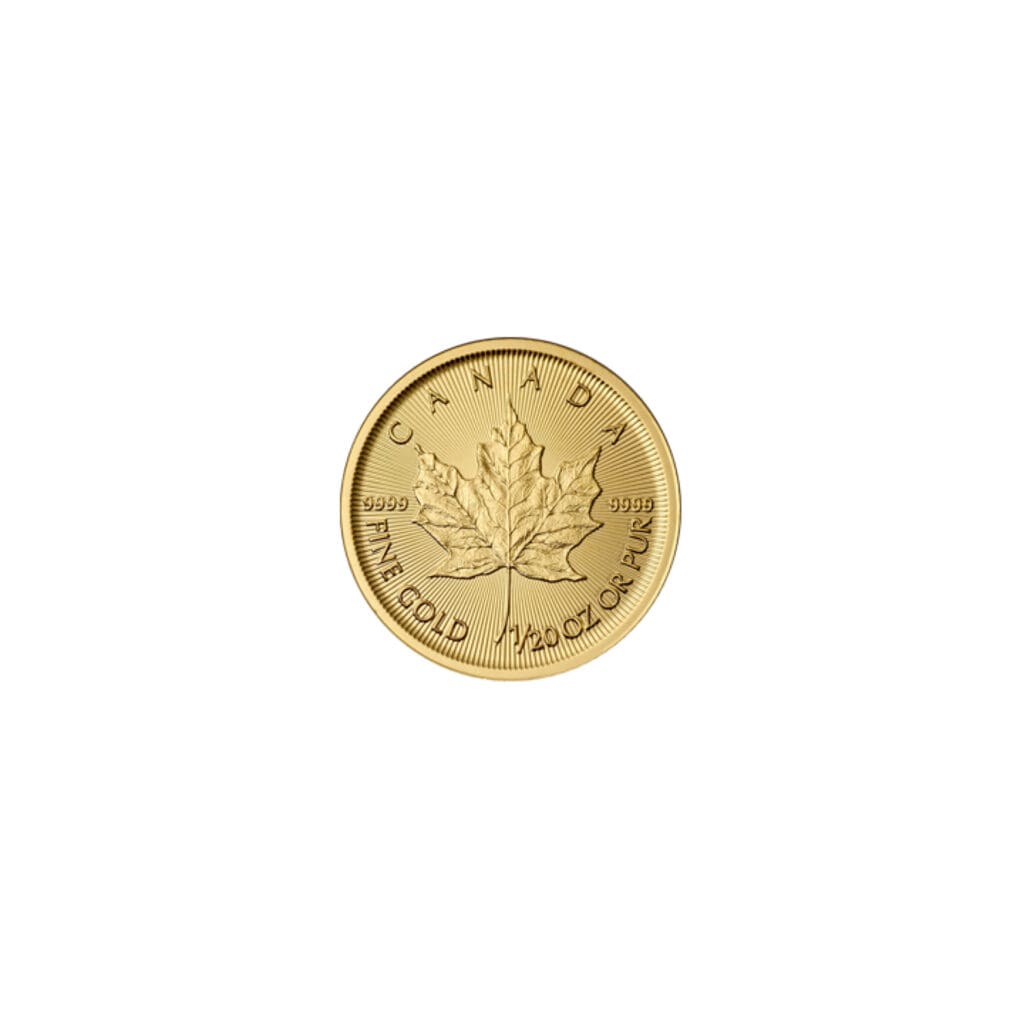 1/20 oz Canadian Gold Maple Leaf reverse view