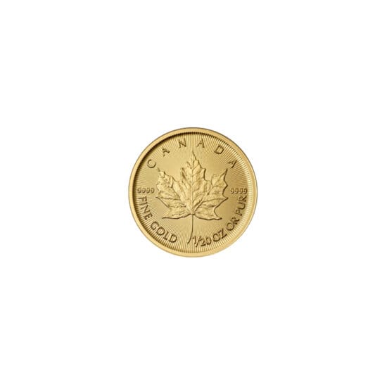1/20 oz Canadian Gold Maple Leaf reverse view