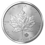 1 oz Platinum Canadian Maple Leaf reverse view