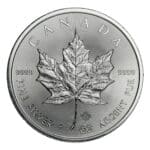 1 oz Silver Canadian Maple Leaf reverse view