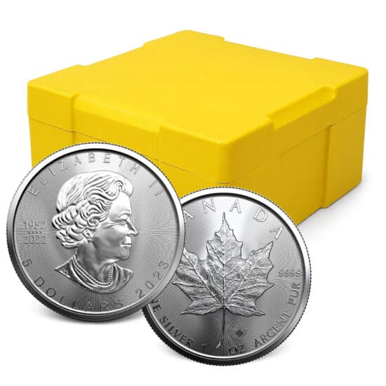 Canadian Silver Maple Leaf Monster Box – 500 Coins, .9999 Fine Silver, Varied Year, Unsealed, Royal Canadian Mint