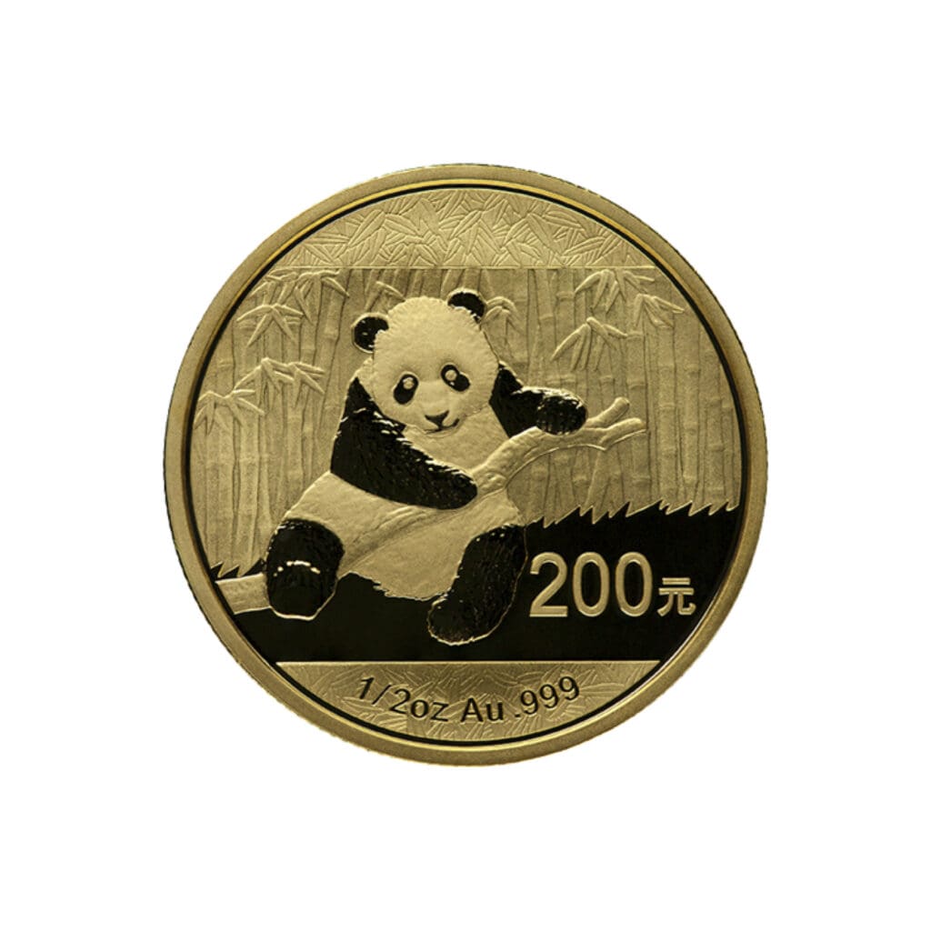 1/2 oz Chinese Gold Panda reverse view