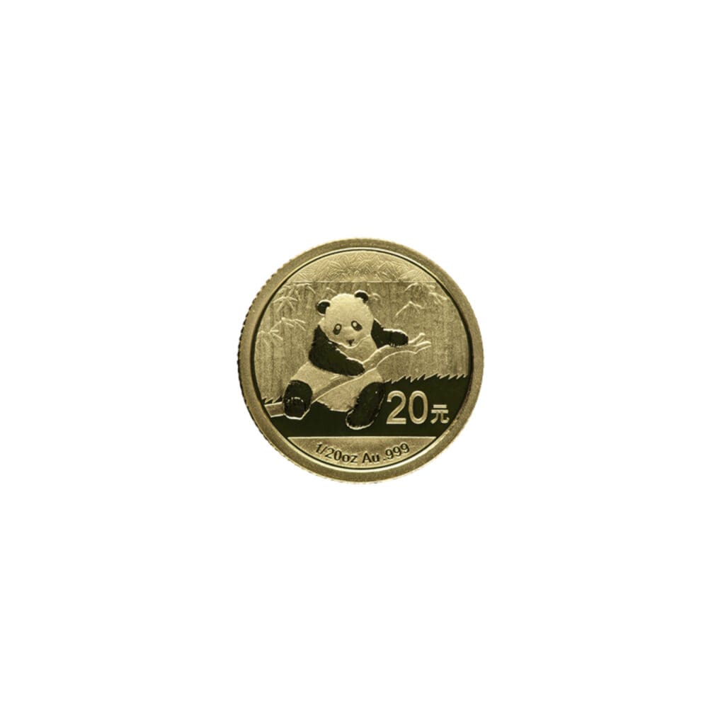 1/20 oz Chinese Gold Panda reverse view