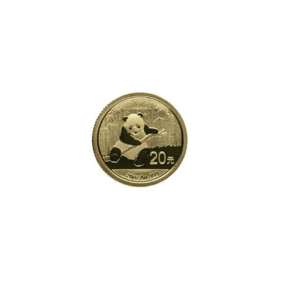 1/20 oz Chinese Gold Panda reverse view