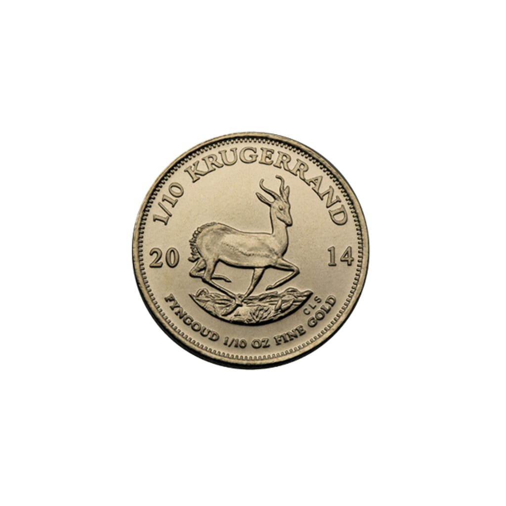 1/10 oz South African Gold Krugerrand reverse view