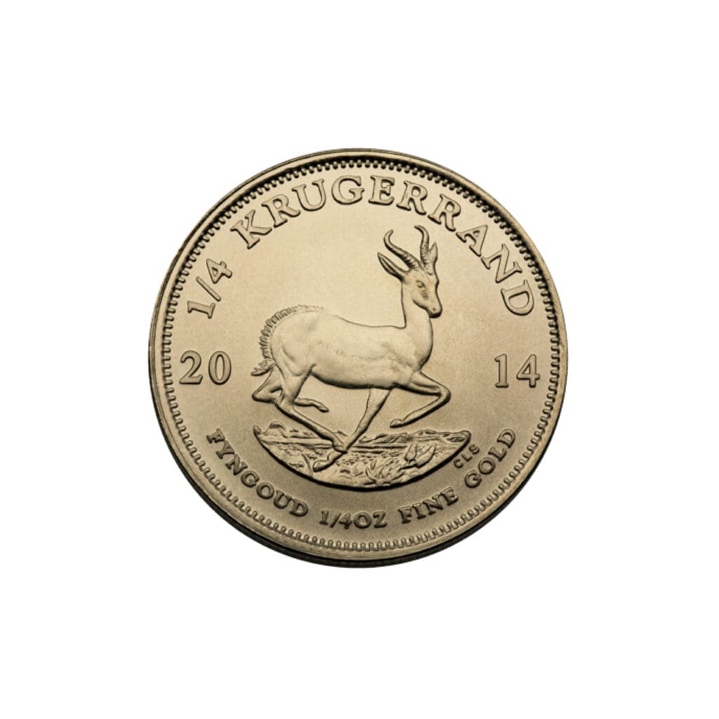 1/4 oz South African Gold Krugerrand reverse view