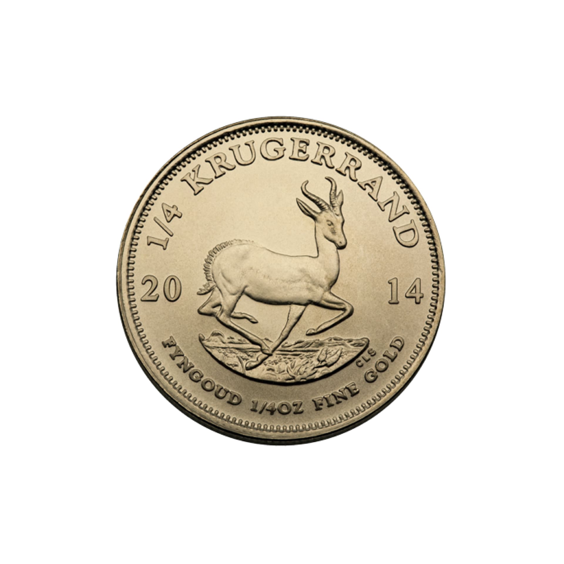 1/4 oz South African Gold Krugerrand reverse view