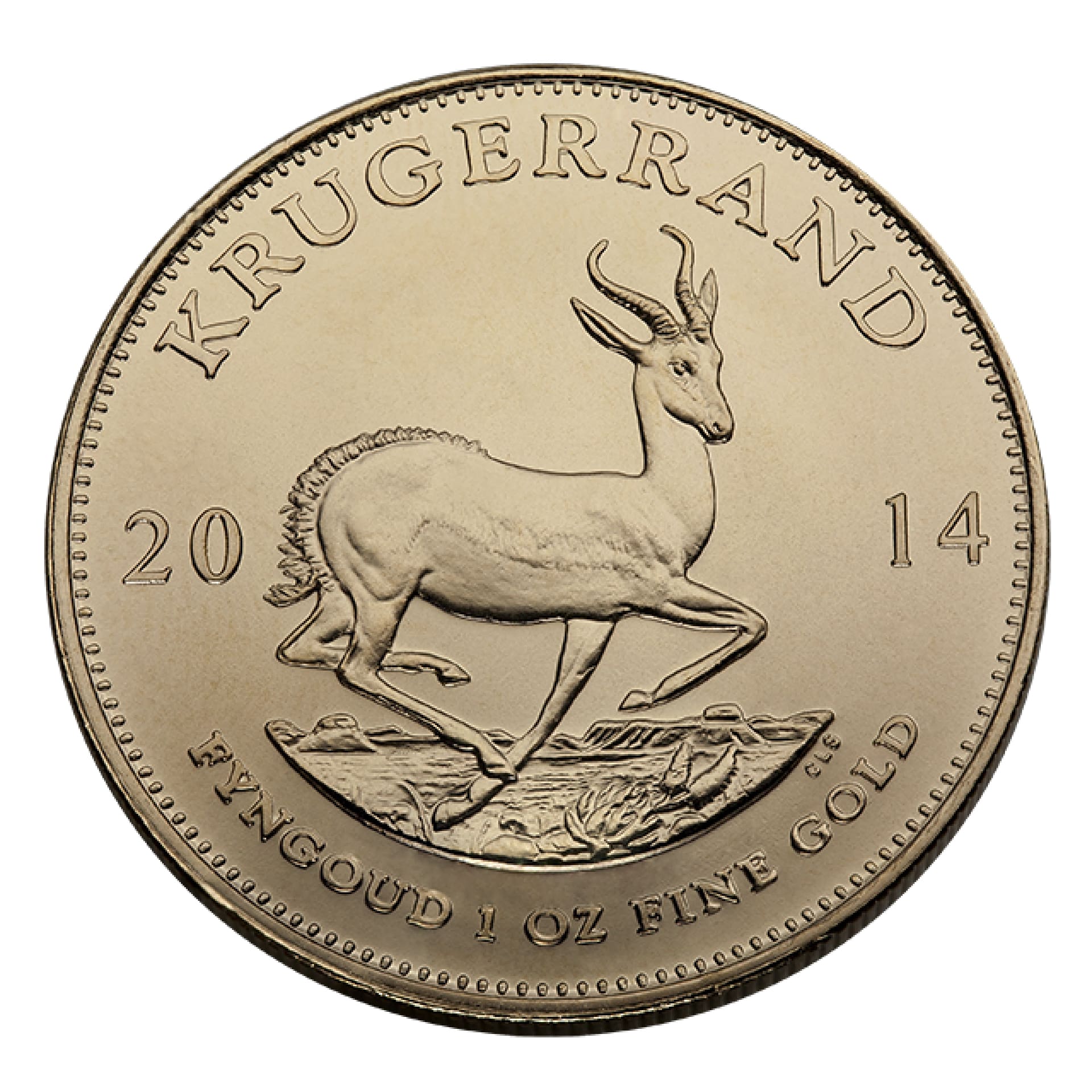 1 oz South African Gold Krugerrand reverse view