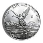 Mexican Silver Libertad 1 oz coin obverse featuring Winged Victory