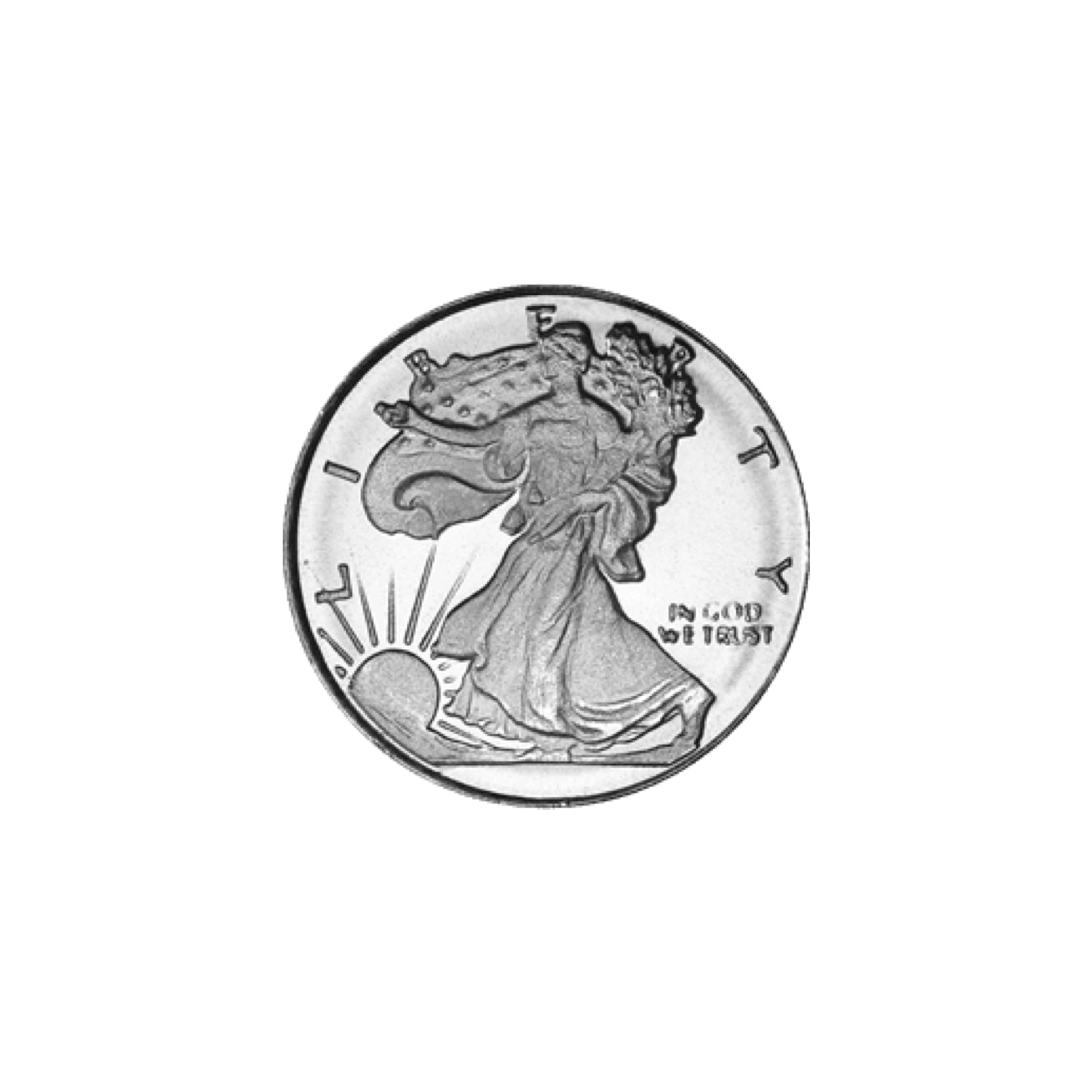 1/10 oz Walking Liberty Silver Round obverse view