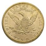 $10 Liberty Gold Eagle BU – reverse, Brilliant Uncirculated U.S. coin with eagle and shield design