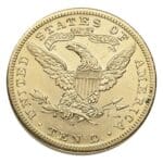 $10 Liberty Gold Eagle XF – reverse, Extra Fine U.S. coin with heraldic eagle design
