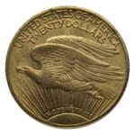$20 St. Gaudens Double Eagle XF – reverse, Extra Fine U.S. gold coin with eagle design