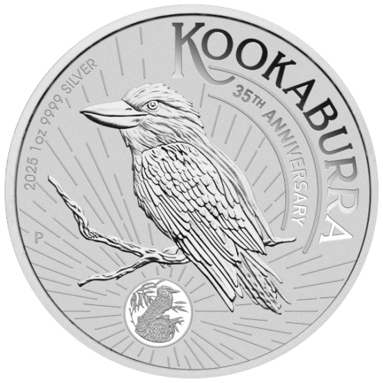 2025 Australian Silver Kookaburra 1 oz coin – .9999 fine silver, Perth Mint, new reverse design
