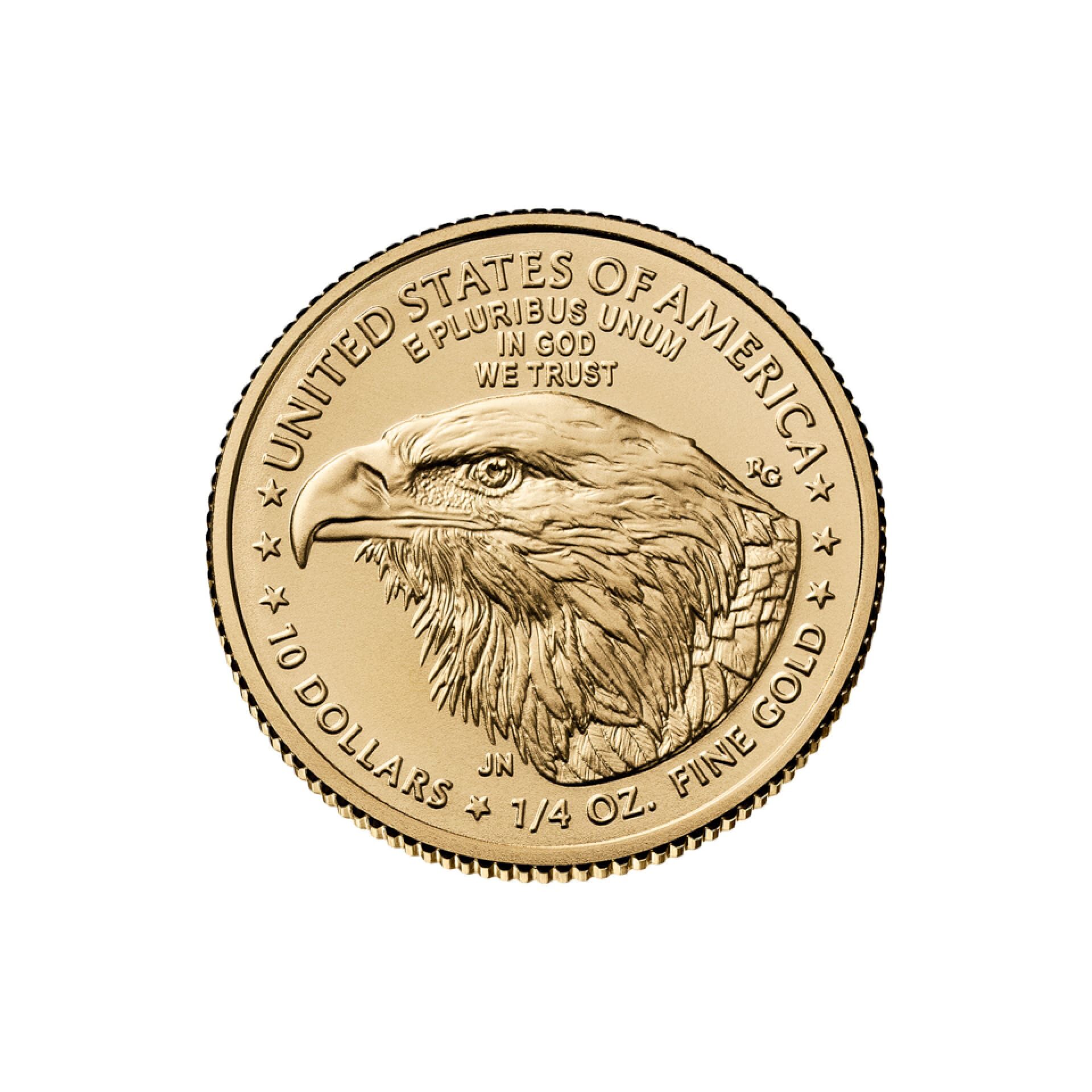 Reverse of 2025 American Gold Eagle 1/4 oz coin
