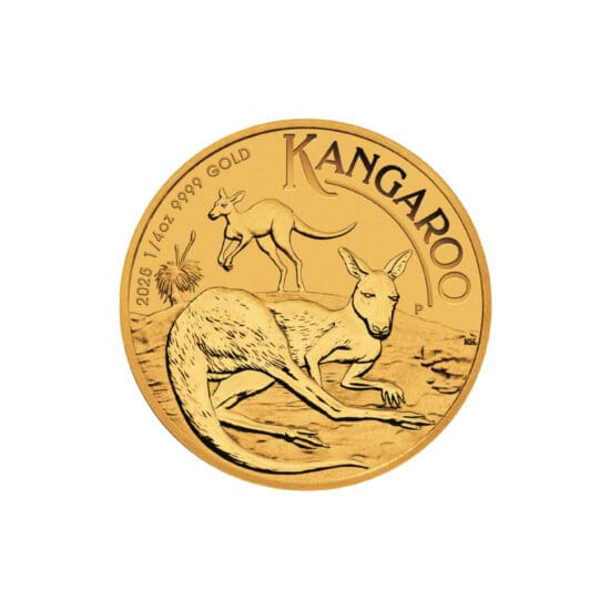 Obverse of 2025 Australian Gold Kangaroo 1/4 oz coin