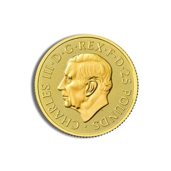 Reverse of 2025 Gold Britannia 1/4 oz coin