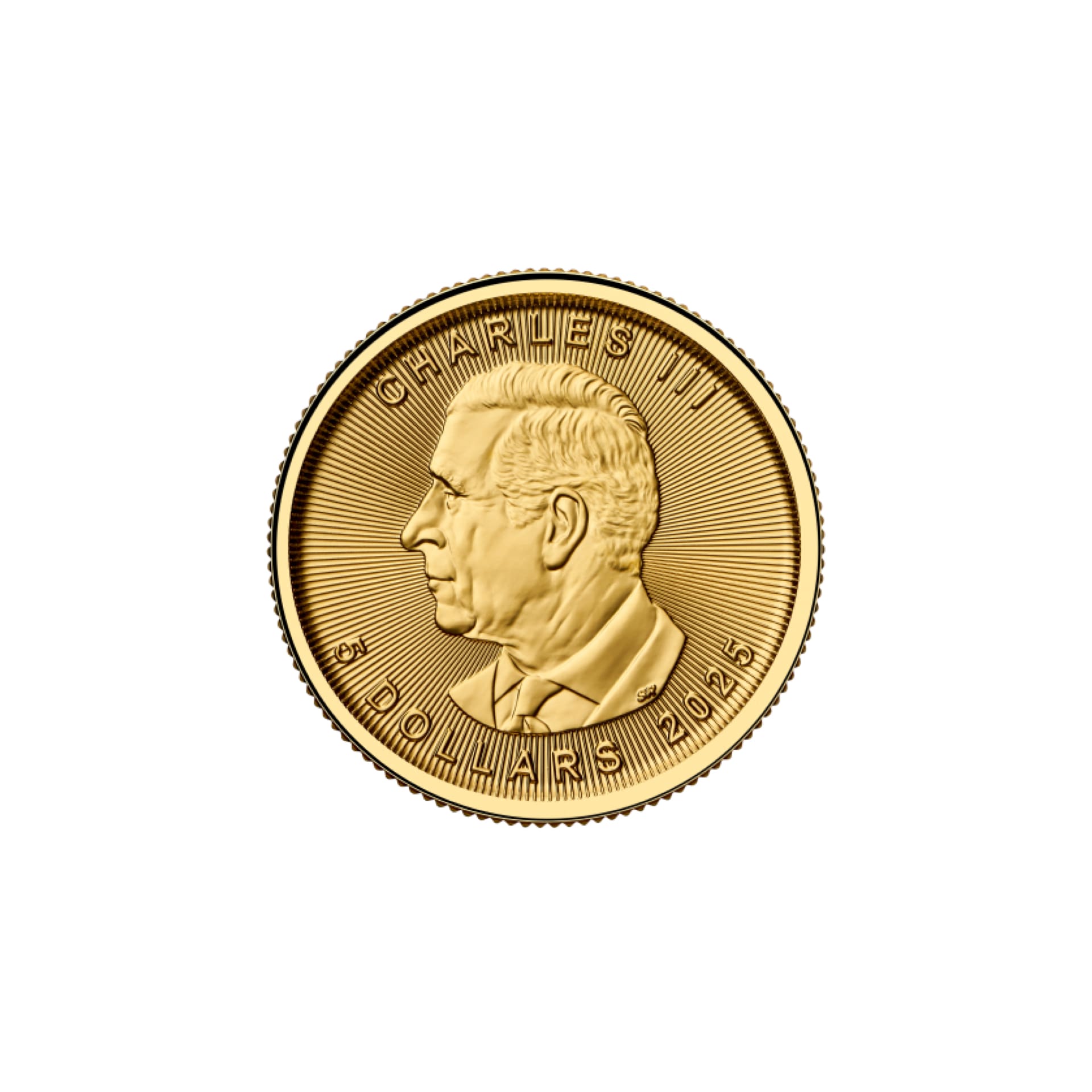 Reverse of 2025 Gold Maple Leaf 1/10 oz with maple leaf design