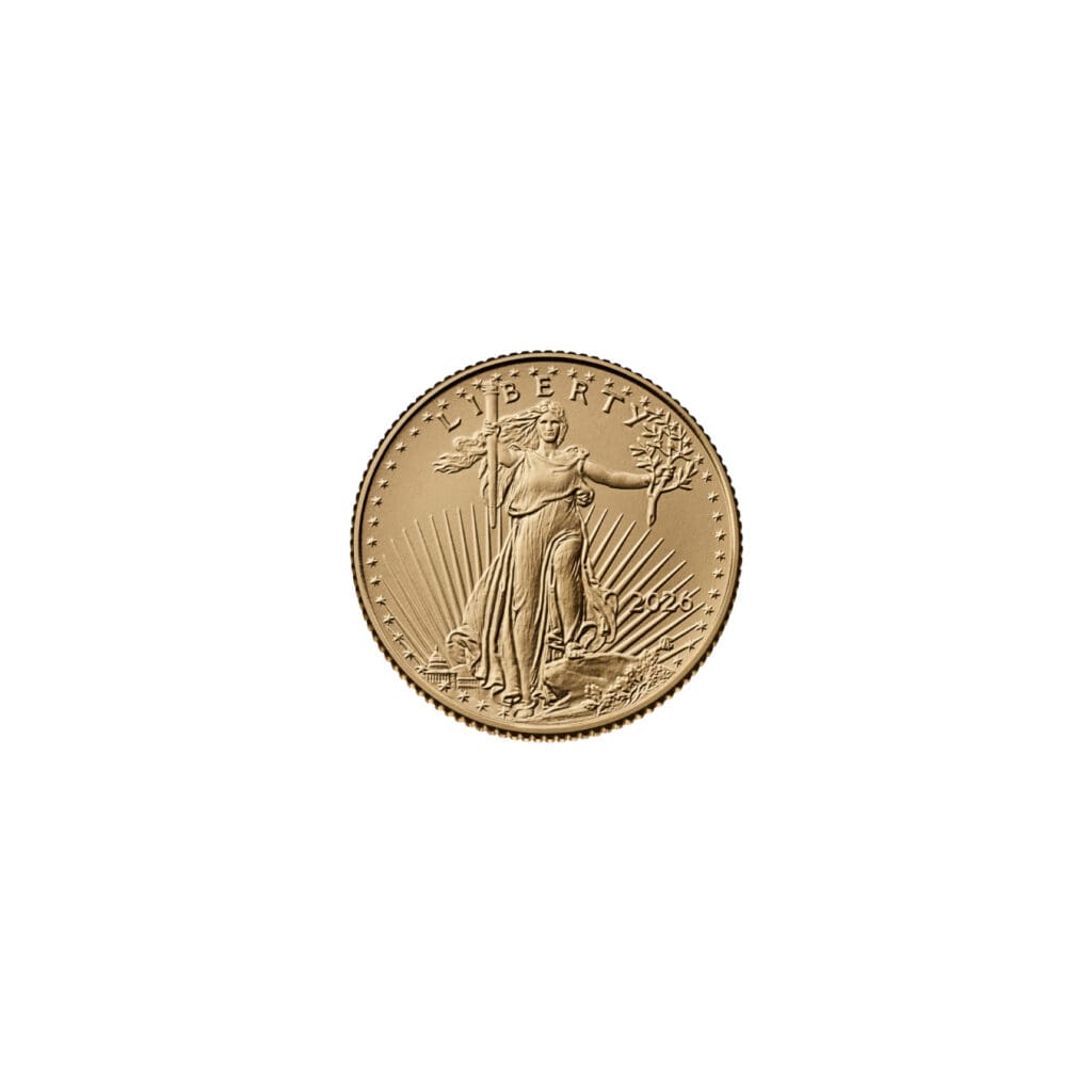 2026 American Gold Eagle one tenth oz coin obverse with Lady Liberty design
