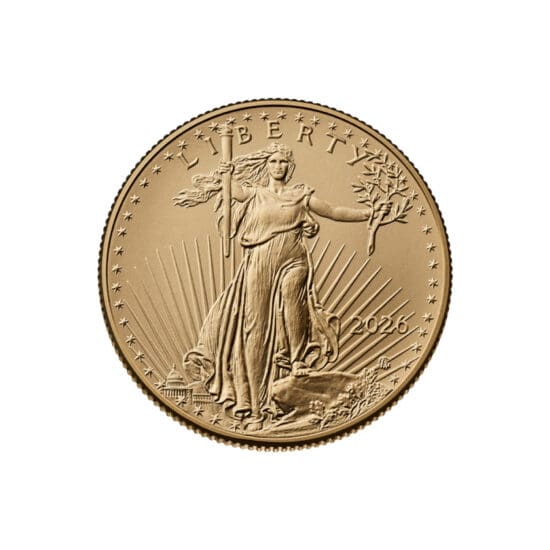 2026 American Gold Eagle one half oz coin obverse with Lady Liberty design