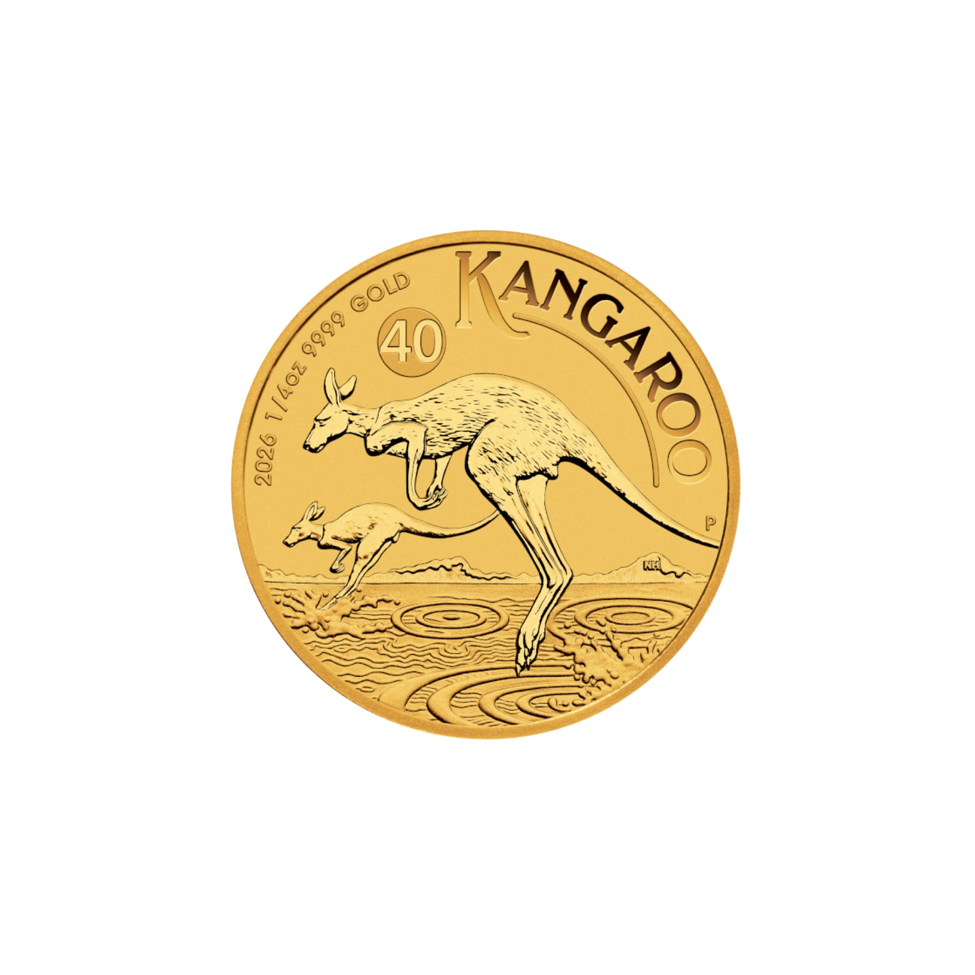 2026 Australian Gold Kangaroo 1 4 oz coin with kangaroo and joey design