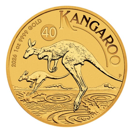2026 Australian Gold Kangaroo one oz coin obverse with kangaroo design