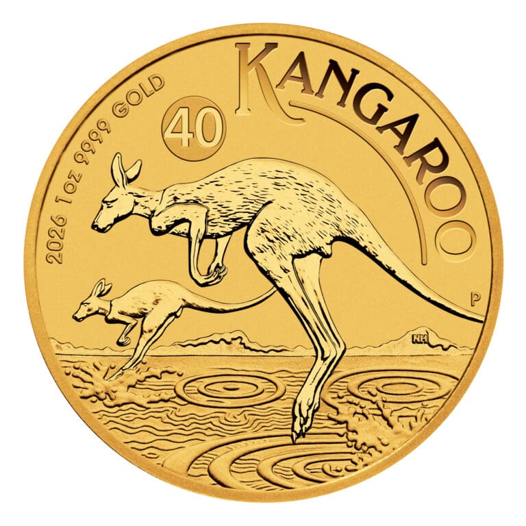 2026 Australian Gold Kangaroo one oz coin obverse with kangaroo design