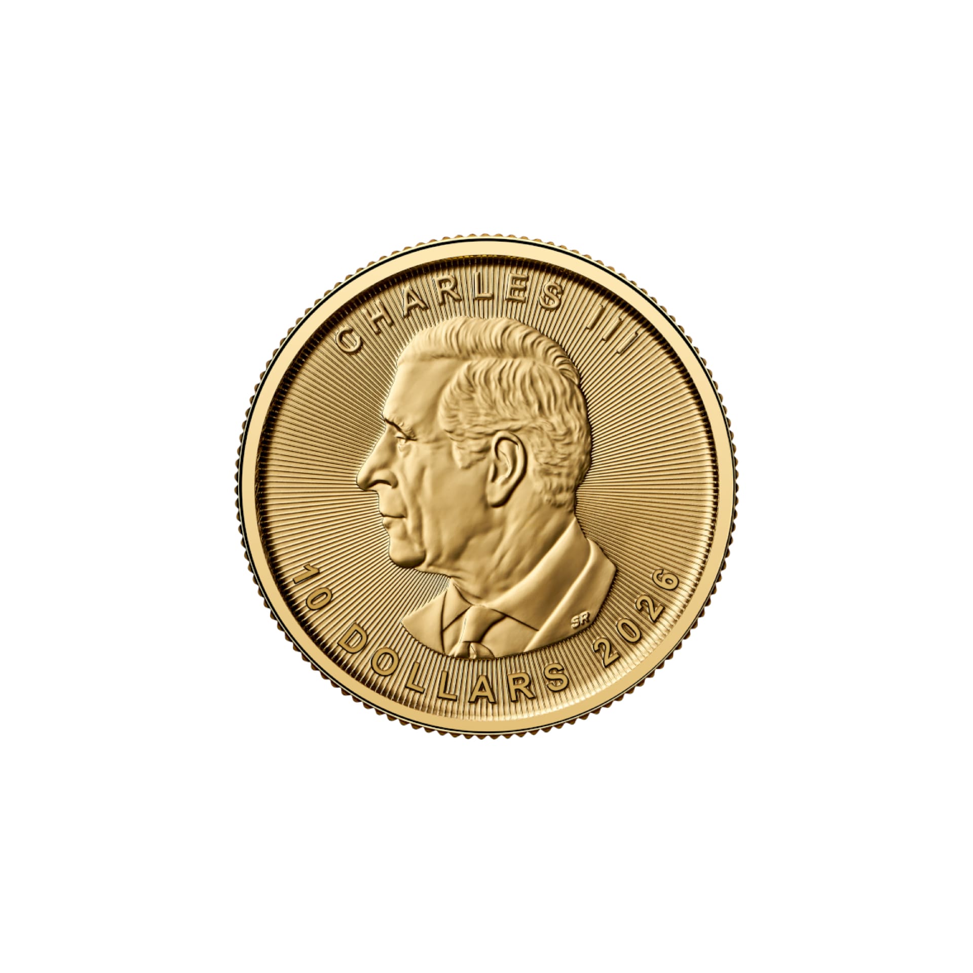 2026 Canadian Gold Maple Leaf one quarter oz coin obverse with King Charles III portrait