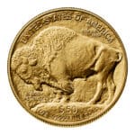American Gold Buffalo one oz coin reverse with American bison design