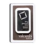 Obverse of Valcambi 100 gram platinum bar