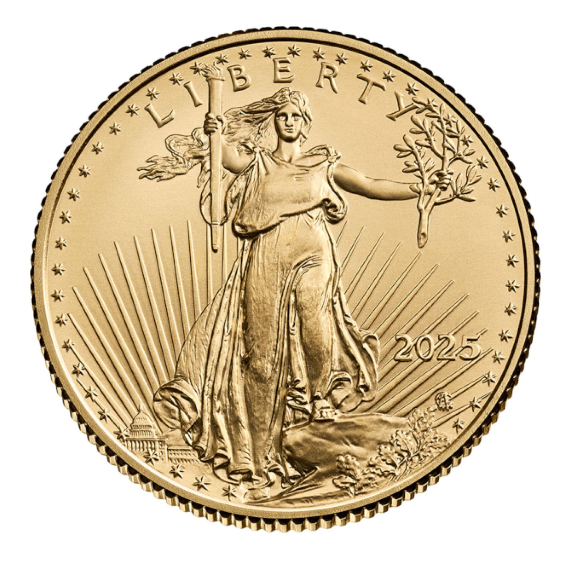 Obverse of 2025 American Gold Eagle coin