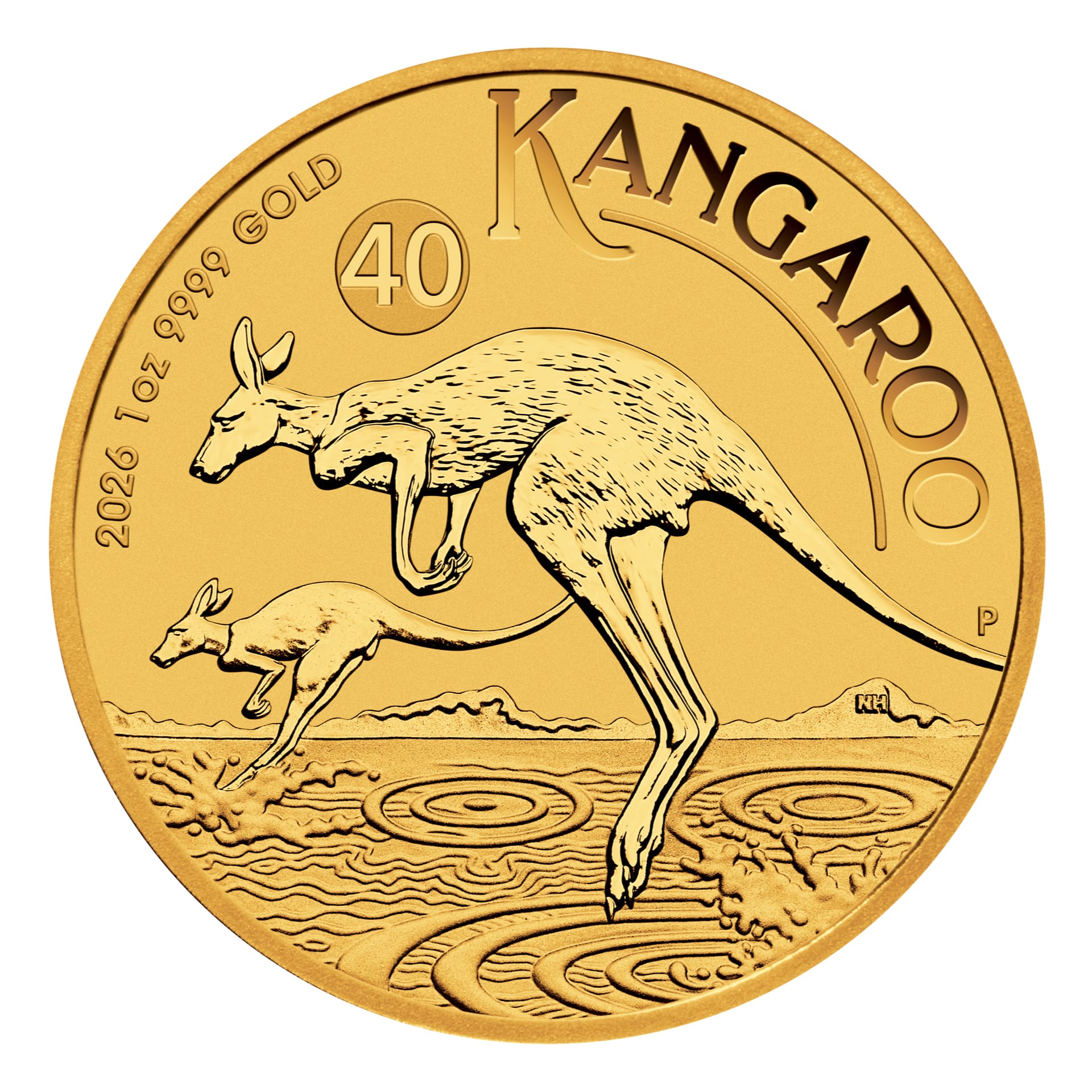 2026 Australian Gold Kangaroo one oz coin obverse with kangaroo design