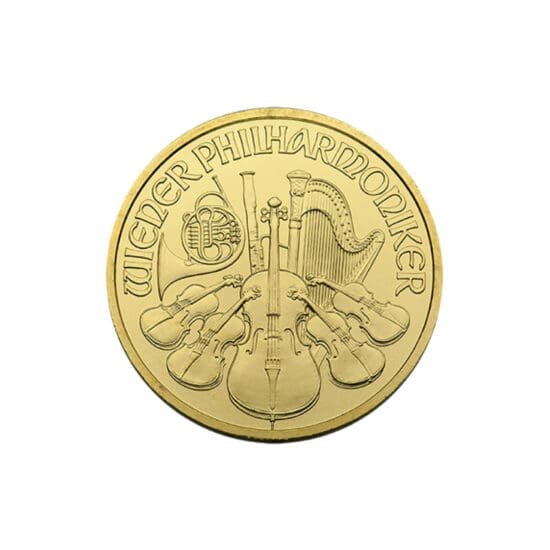Reverse of 1/4 oz Austrian Gold Philharmonic