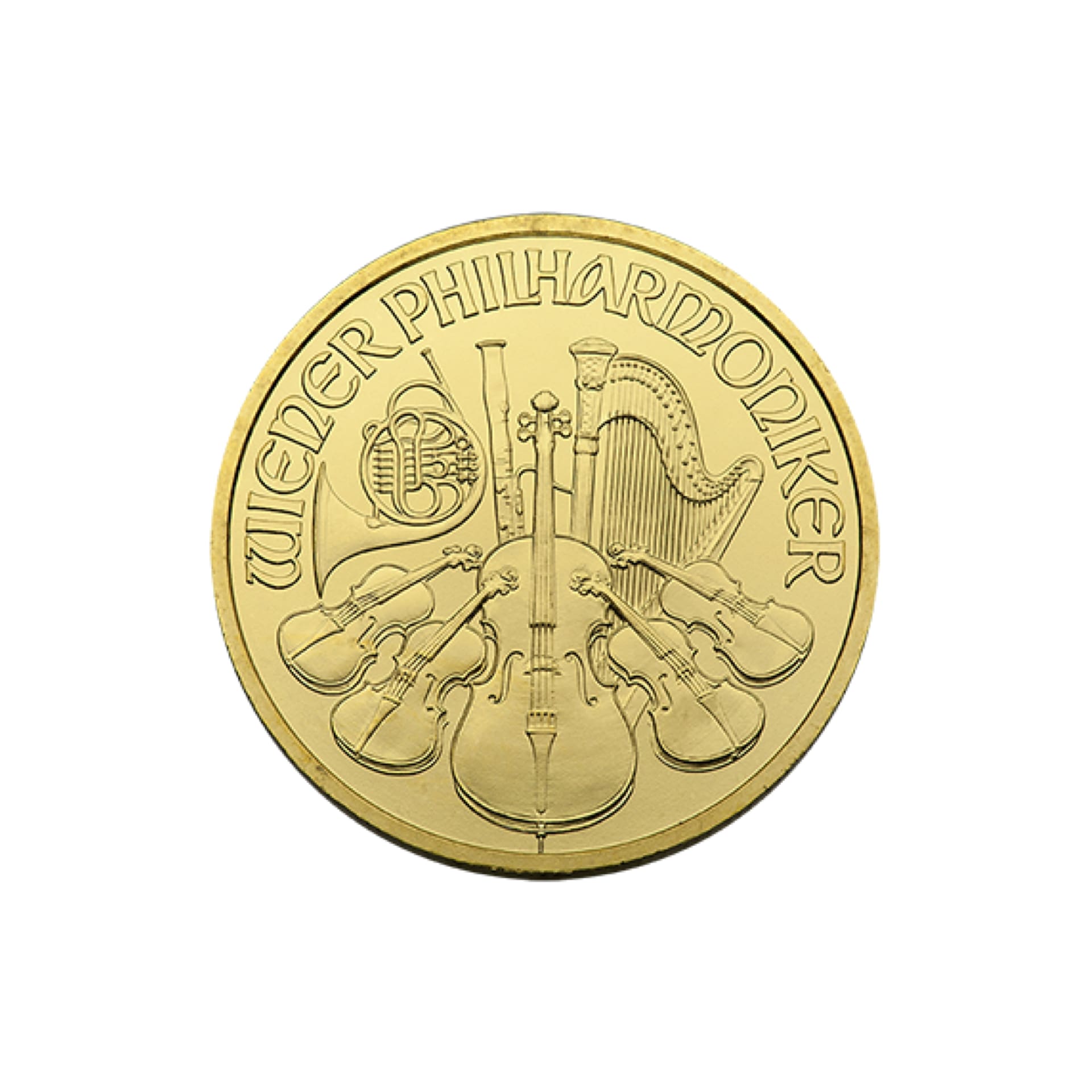 Reverse of 1/4 oz Austrian Gold Philharmonic