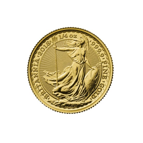 Reverse of 1/4 oz British Gold Britannia coin