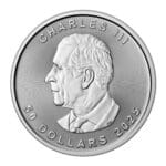 Obverse of 2025 Canadian Platinum Maple Leaf 1 oz coin featuring King Charles III