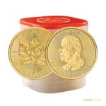 Canadian Gold Maple Leaf 1 oz coins – sealed tube of 10 BU coins