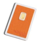 1 Gram Valcambi Suisse Gold Bar – obverse view in assay card, .9999 fine gold