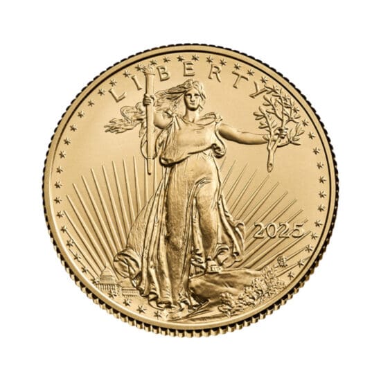 2025 1-2 oz American Gold Eagle 1-2 oz coin – .9167 fine gold, Obverse, U.S. Mint