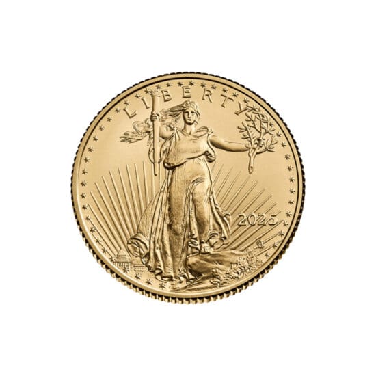 2025 1-4 oz American Gold Eagle 1-4 oz coin – .9167 fine gold, Obverse, U.S. Mint