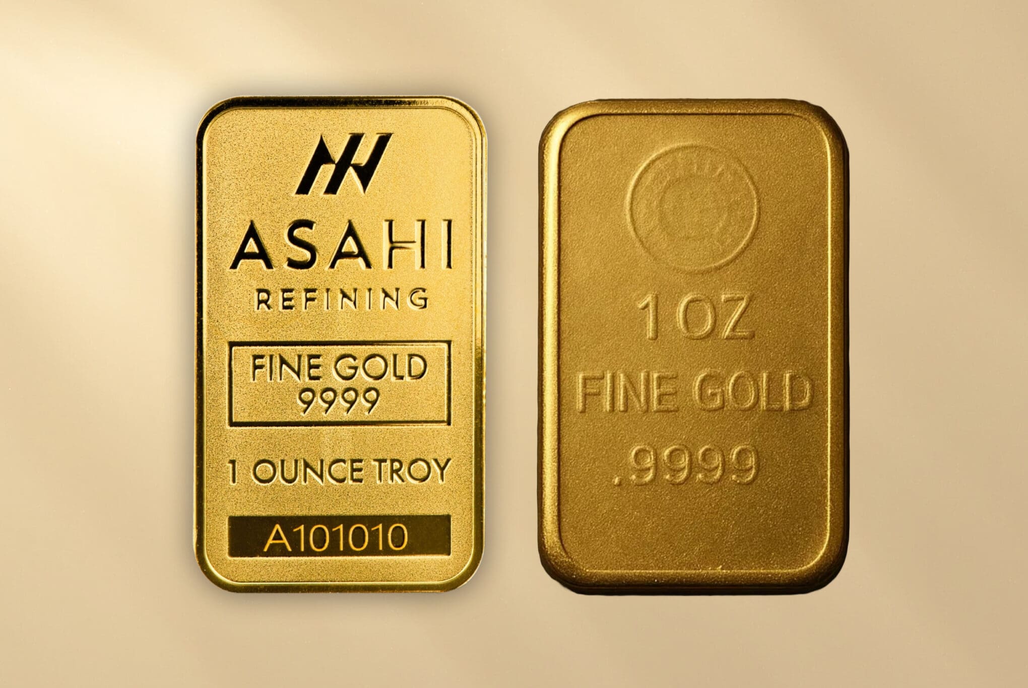 Side-by-side visual comparison of a real and fake gold bar for authenticity verification.