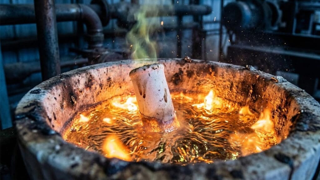 Miller Process Gold Refining Miller process inside a refinery crucible