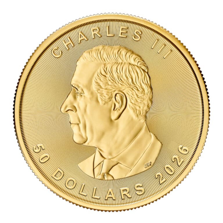 2026 Canadian Gold Maple Leaf 1 oz reverse – 99.99% pure gold coin