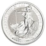 2026 British Silver Britannia 1 oz coin reverse showing Britannia with trident and shield 999 fine silver