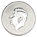 2026 British Silver Britannia 1 oz coin obverse with King Charles III portrait and 2 pounds denomination