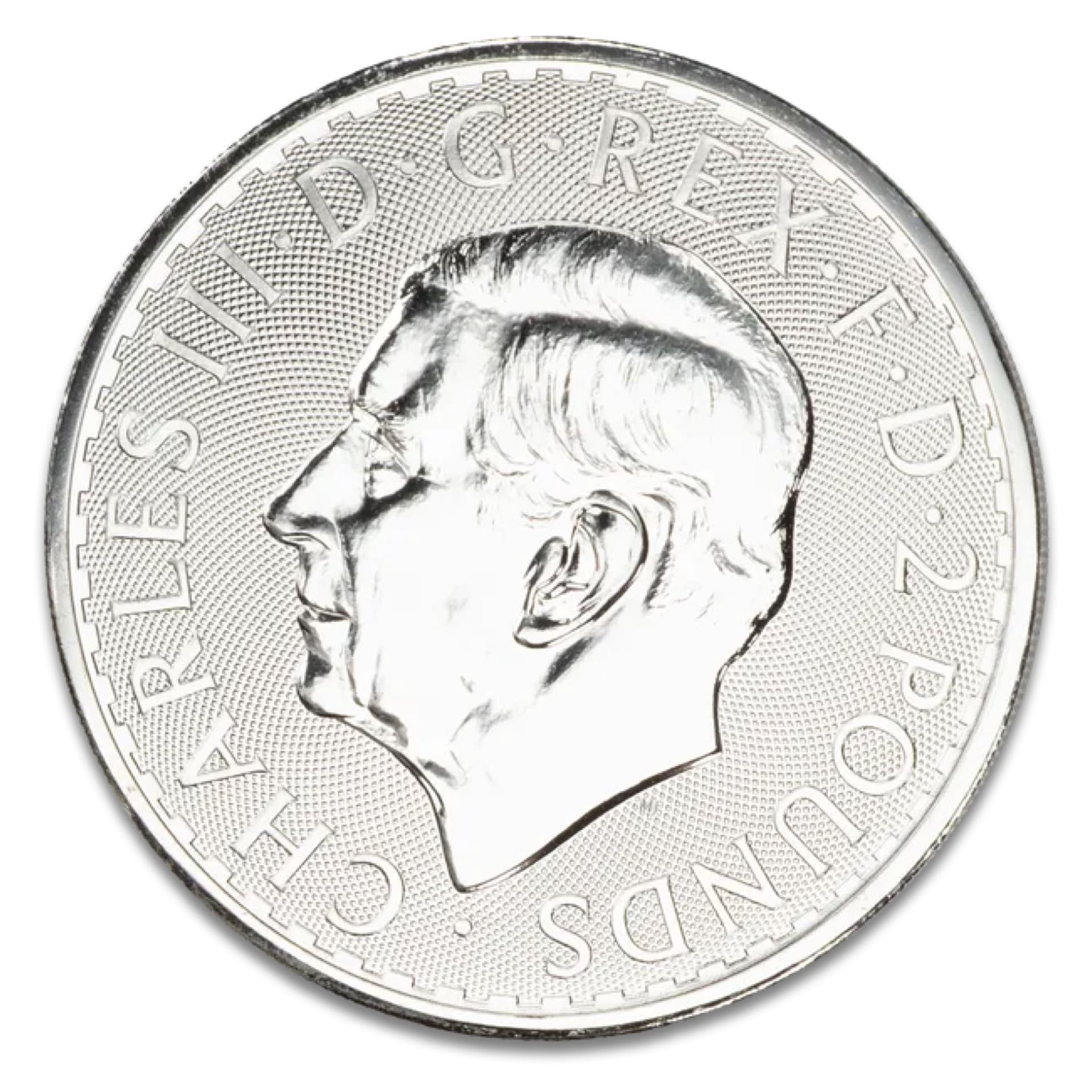 2026 British Silver Britannia 1 oz coin obverse with King Charles III portrait and 2 pounds denomination