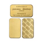 20 Gram Gold Bar reverse side showing hallmark and purity stamp details